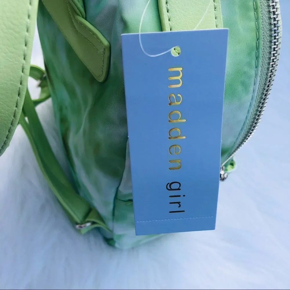 Madden Girl‎ MG-6200 Green Tie Dye Mini Backpack Silver Hardware NWT